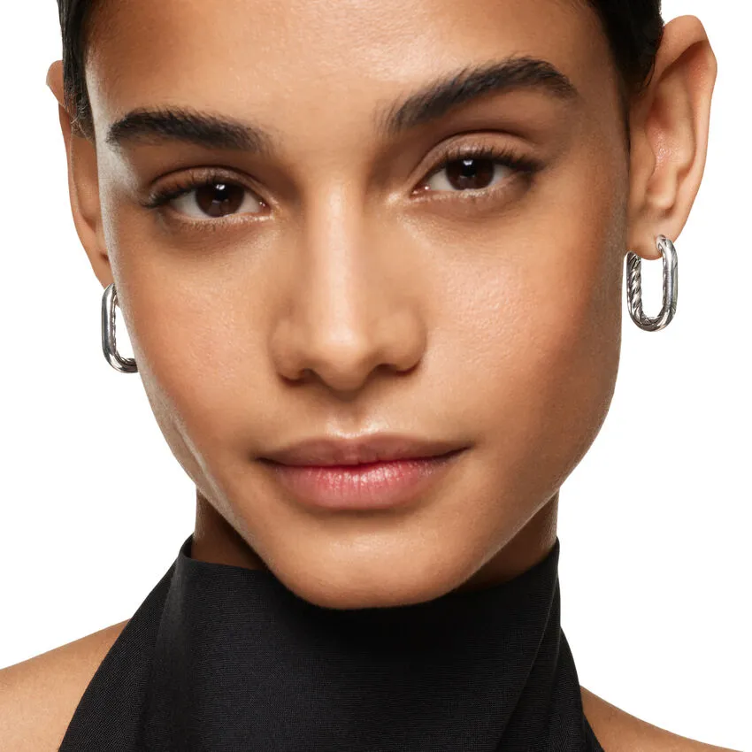 DY Madison Smooth Hoop Earrings in Sterling Silver, 24.3mm