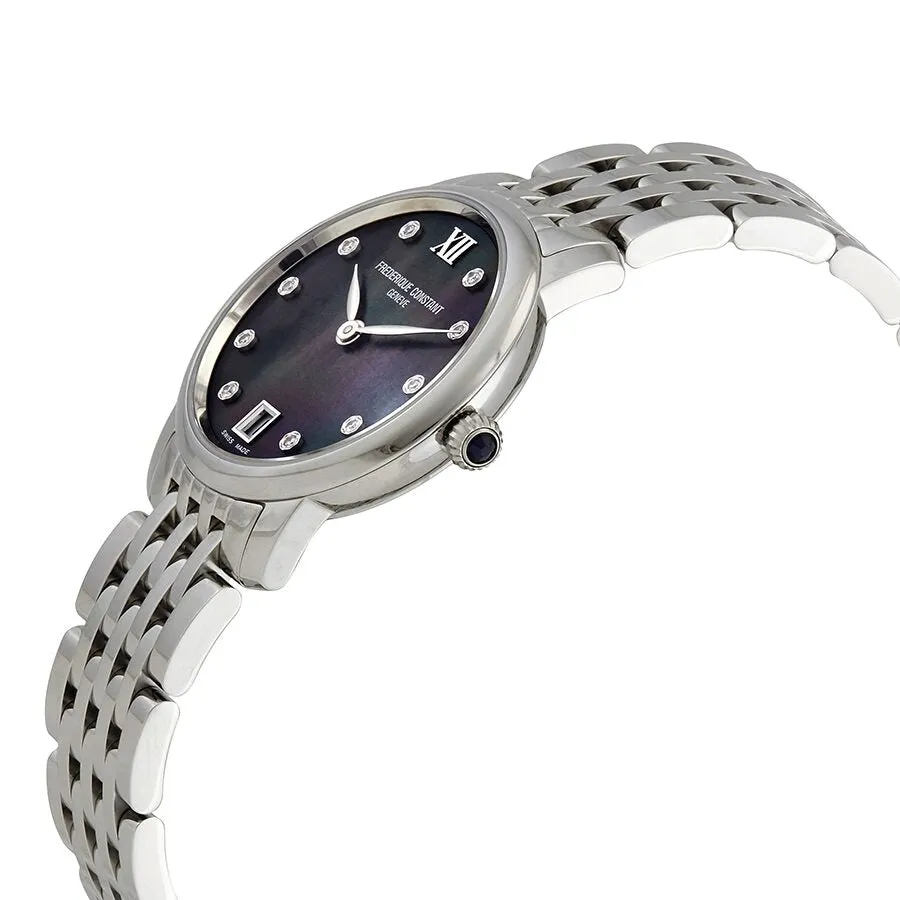 Frederique Constant Slimline Quartz Diamond Ladies Watch FC-220MPBD1S26B