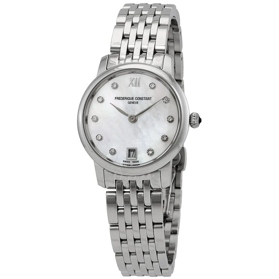 Frederique Constant Slimline Quartz Diamond Ladies Watch FC-220MPWD1S26B
