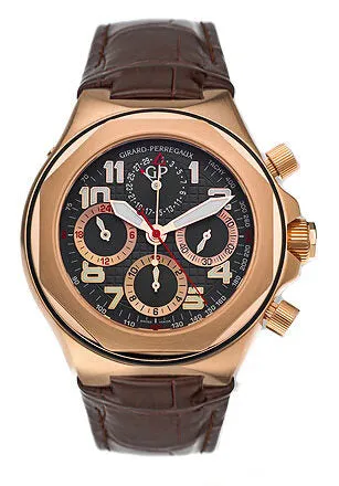 Girard Perregaux Laureato EVO3 18kt Rose Gold Brown Leather Men's Watch 80180-52-212-BBEA