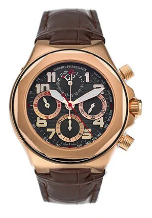 Girard Perregaux Laureato EVO3 18kt Rose Gold Brown Leather Men's Watch 80180-52-212-BBEA