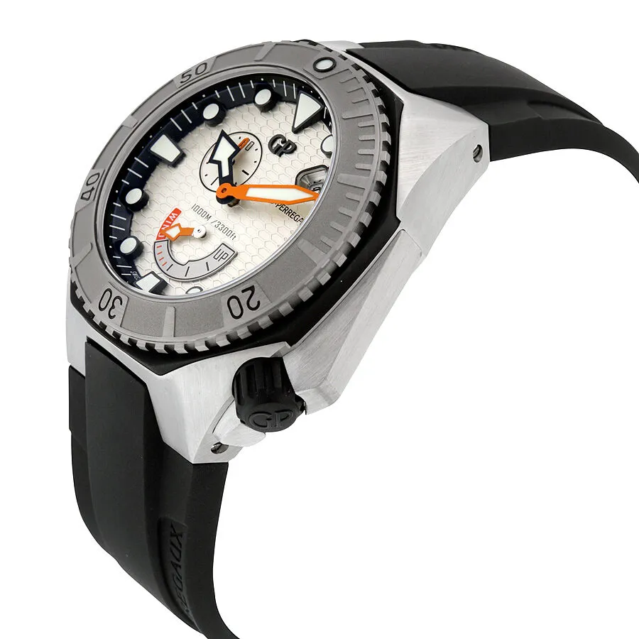 Girard Perregaux Sea Hawk Automatic Silver Dial Black Rubber Men's Watch 49960-11-131-FK6A