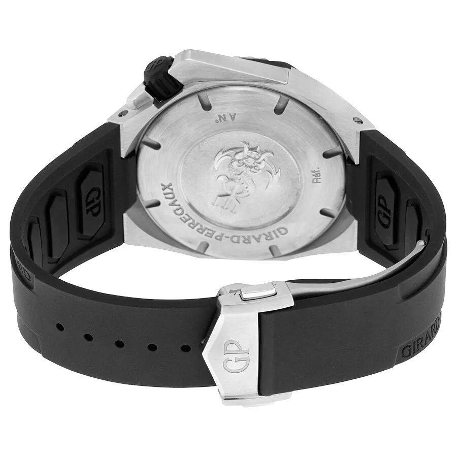 Girard Perregaux Sea Hawk Automatic Silver Dial Black Rubber Men's Watch 49960-11-131-FK6A