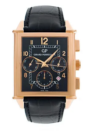 Girard Perregaux Vintage 1945 18kt Rose Gold Black Leather Men's Watch 25840-0-52-6056