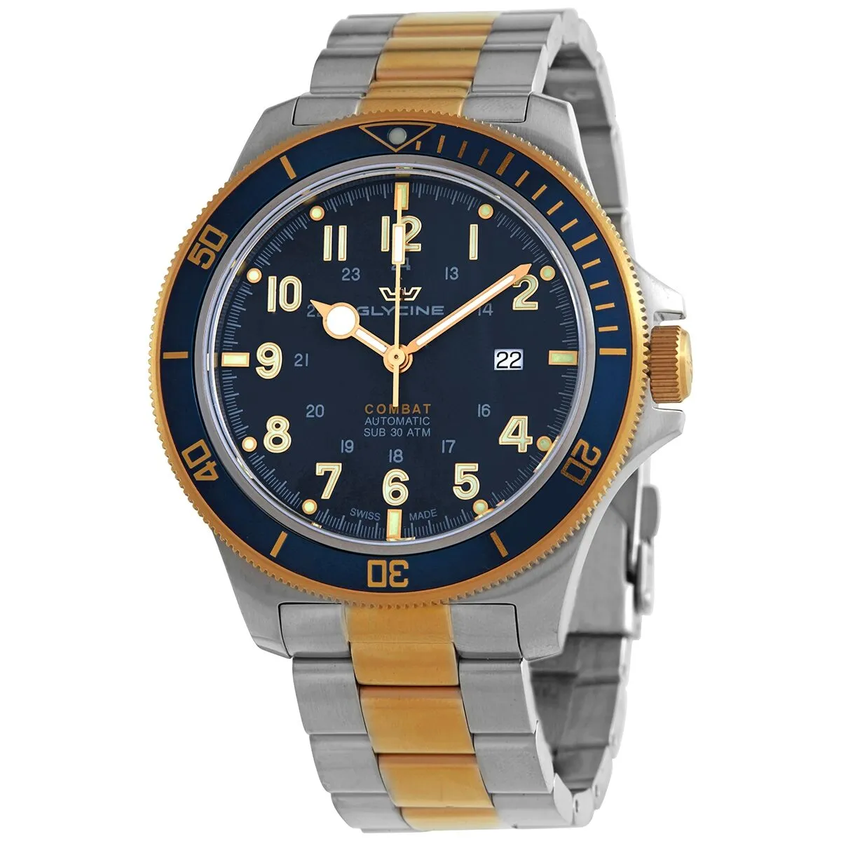 Glycine Combat Sub 46 Automatic Dark Blue Dial Men's Watch GL0294