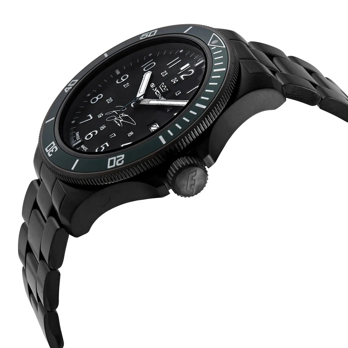 Glycine Combat Sub 46 'Jason Taylor' Automatic Black Dial Men's Watch GL0296