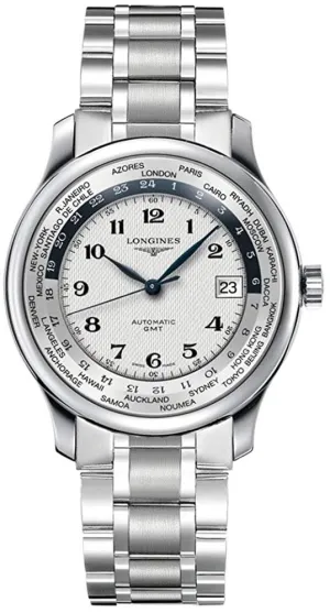 Longines Master Collection Automatic GMT Stainless Steel Silver Dial Date Mens Watch L2.631.4.70.6