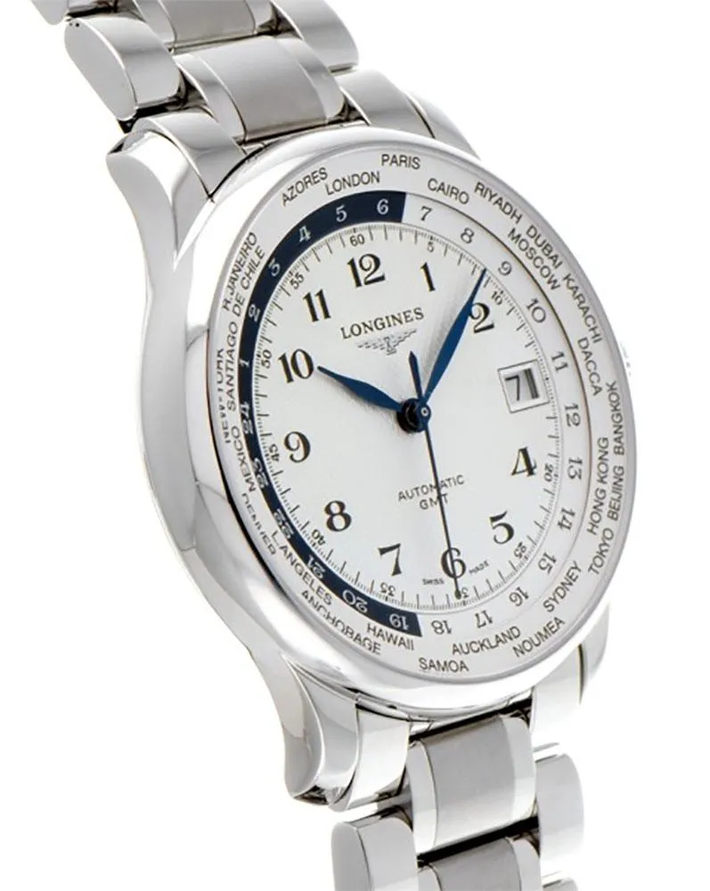 Longines Master Collection Automatic GMT Stainless Steel Silver Dial Date Mens Watch L2.631.4.70.6