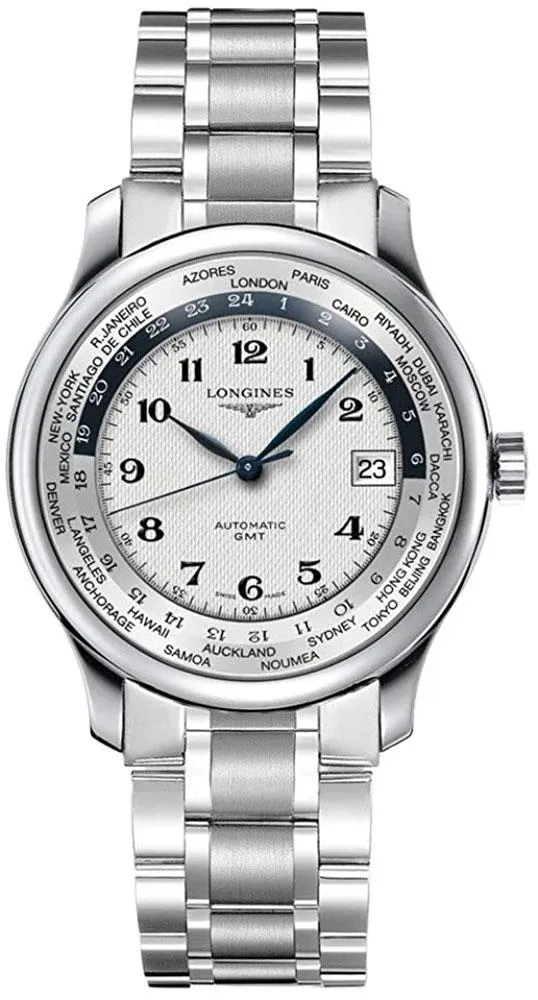 Longines Master Collection Automatic GMT Stainless Steel Silver Dial Date Mens Watch L2.631.4.70.6