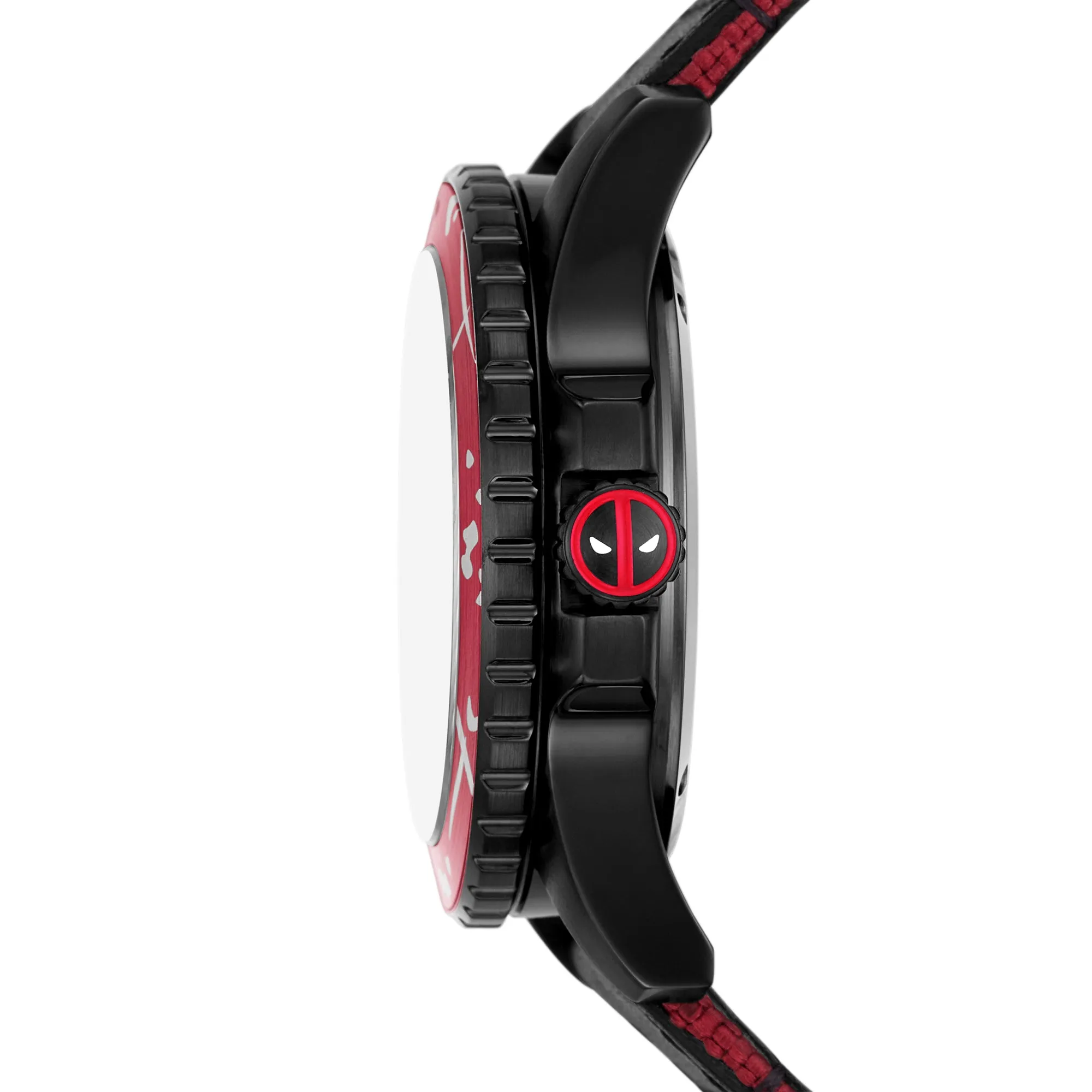 Marvel | Fossil Limited Edition Automatic Red and Black Nylon and Leather Watch