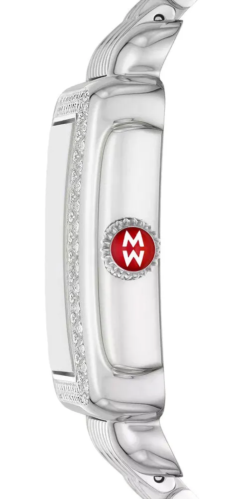 Michele Deco Mid Stainless Steel Mother-of-Pearl Dial Diamonds Rectangle Womens Watch MWW06V000122