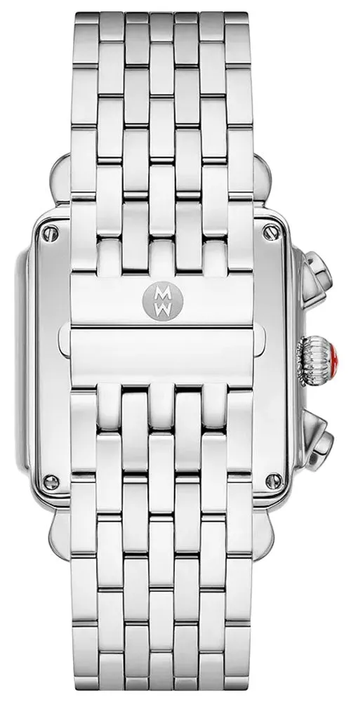 Michele Deco XL Chronograph Day-of-Week/Date Mother-of-Pearl Dial Diamonds Stainless Steel Rectangle Womens Watch MWW06Z000035