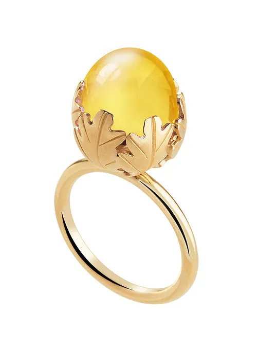 MURMURE Crystal Ring leaf