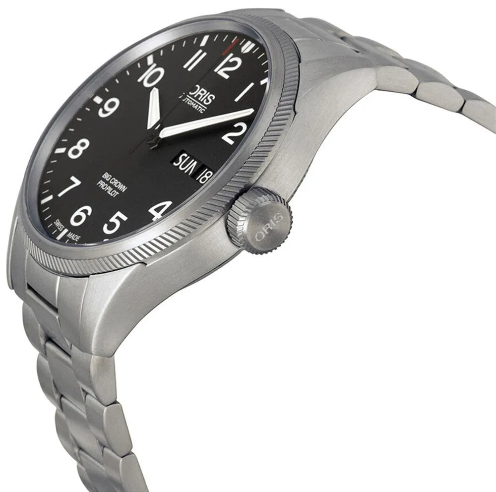 Oris Big Crown ProPilot Automatic Stainless Steel Black Dial Day-Date Mens Watch 752 7698 4164-MB