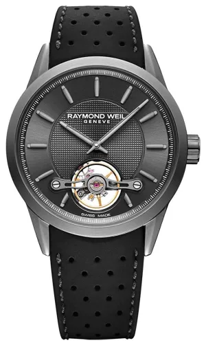 Raymond Weil Freelancer Automatic Grey PVD Black Rubber Strap Grey Dial Mens Watch 2780-TIR-60001