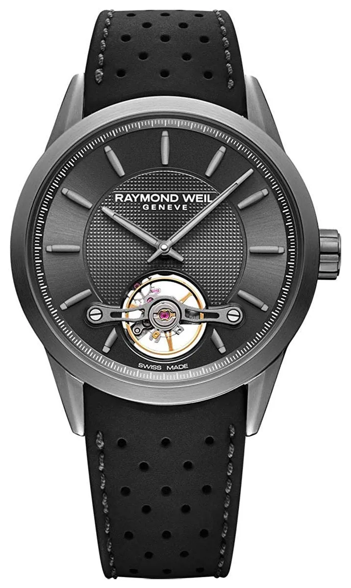 Raymond Weil Freelancer Automatic Grey PVD Black Rubber Strap Grey Dial Mens Watch 2780-TIR-60001