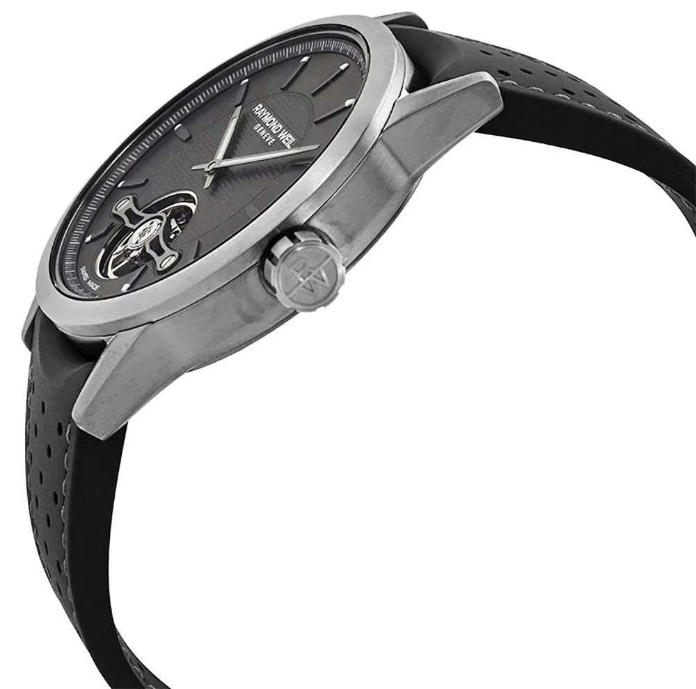 Raymond Weil Freelancer Automatic Grey PVD Black Rubber Strap Grey Dial Mens Watch 2780-TIR-60001