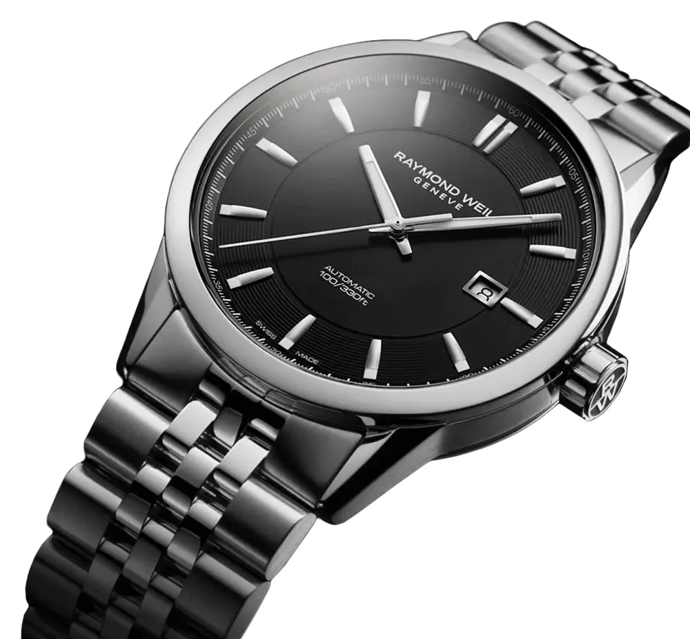 Raymond Weil Freelancer Automatic Stainless Steel Black Dial Date Mens Watch 2731-ST-20001