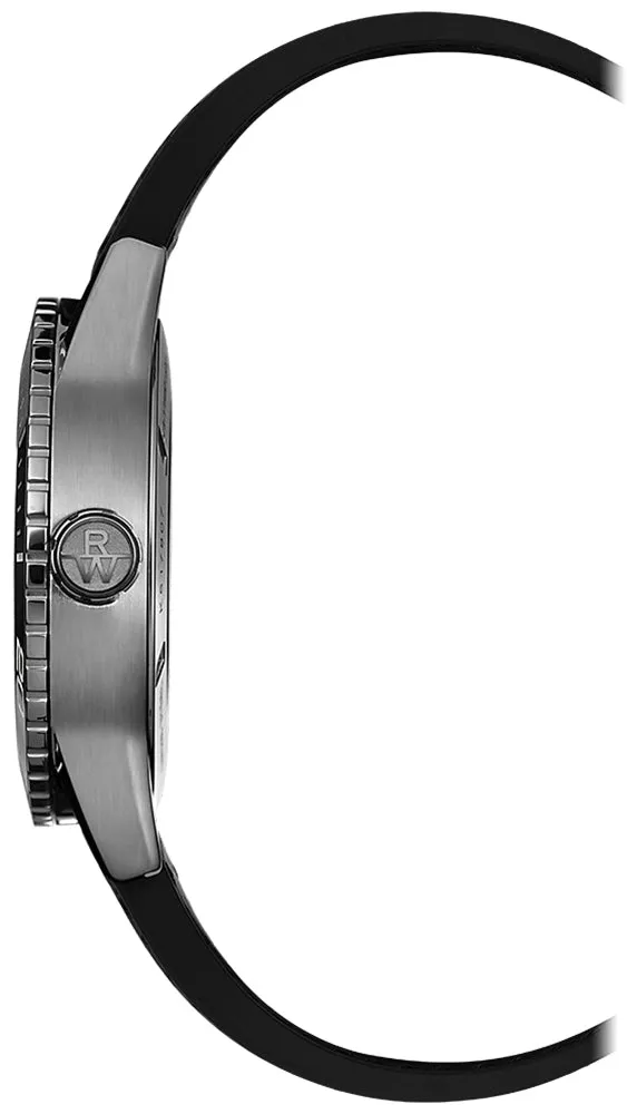 Raymond Weil Freelancer Grey PVD Steel Automatic Mens Watch Perforated Black Rubber Strap 2760-TR1-20001
