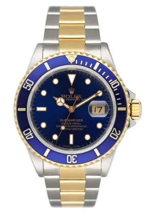 Rolex Submariner 16613 Mens Watch With Box Papers