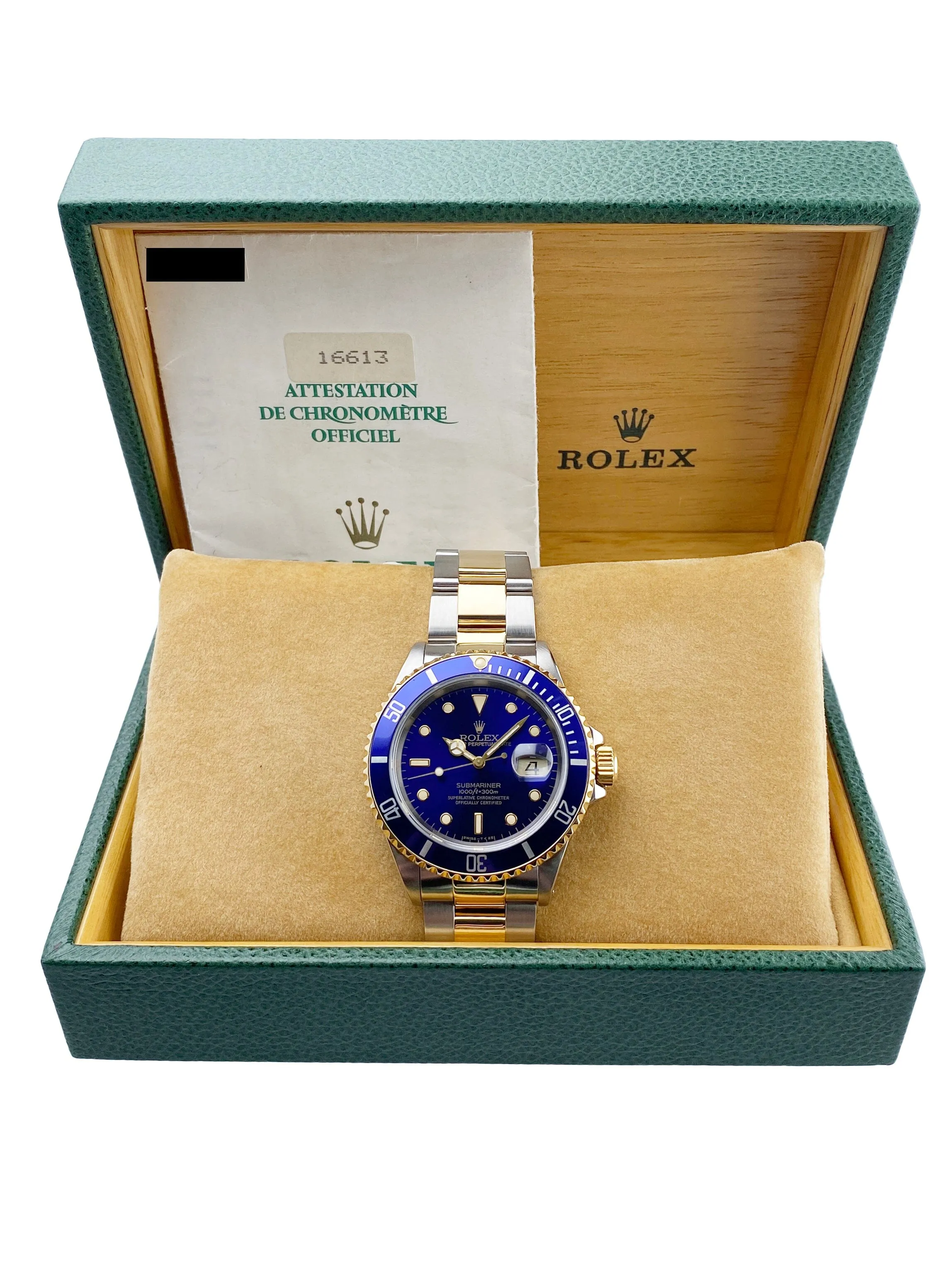 Rolex Submariner 16613 Mens Watch With Box Papers