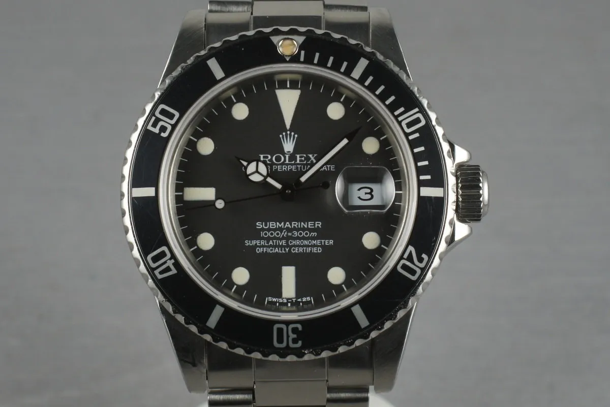 Rolex Submariner 16800 Matte Dial