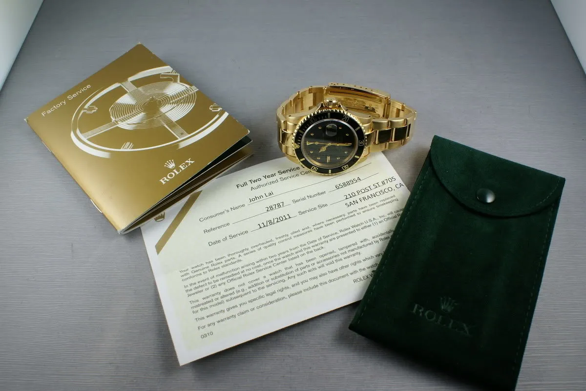 Submariner 18K 16808 Black Nipple Dial with Recent RSC Service