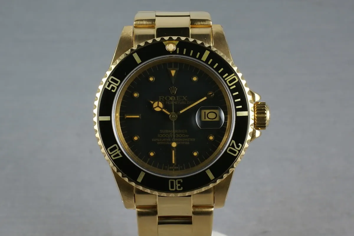 Submariner 18K 16808 Black Nipple Dial with Recent RSC Service