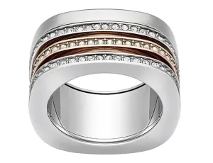 Swarovski Vio Rhodium & Rose Gold Plated Crystals Womens Ring Size 8 / 58 - 5184229