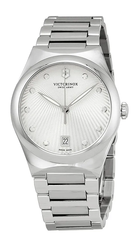 Swiss Army Victoria Stainless Steel Womens Watch Silver Dial Calendar 241630