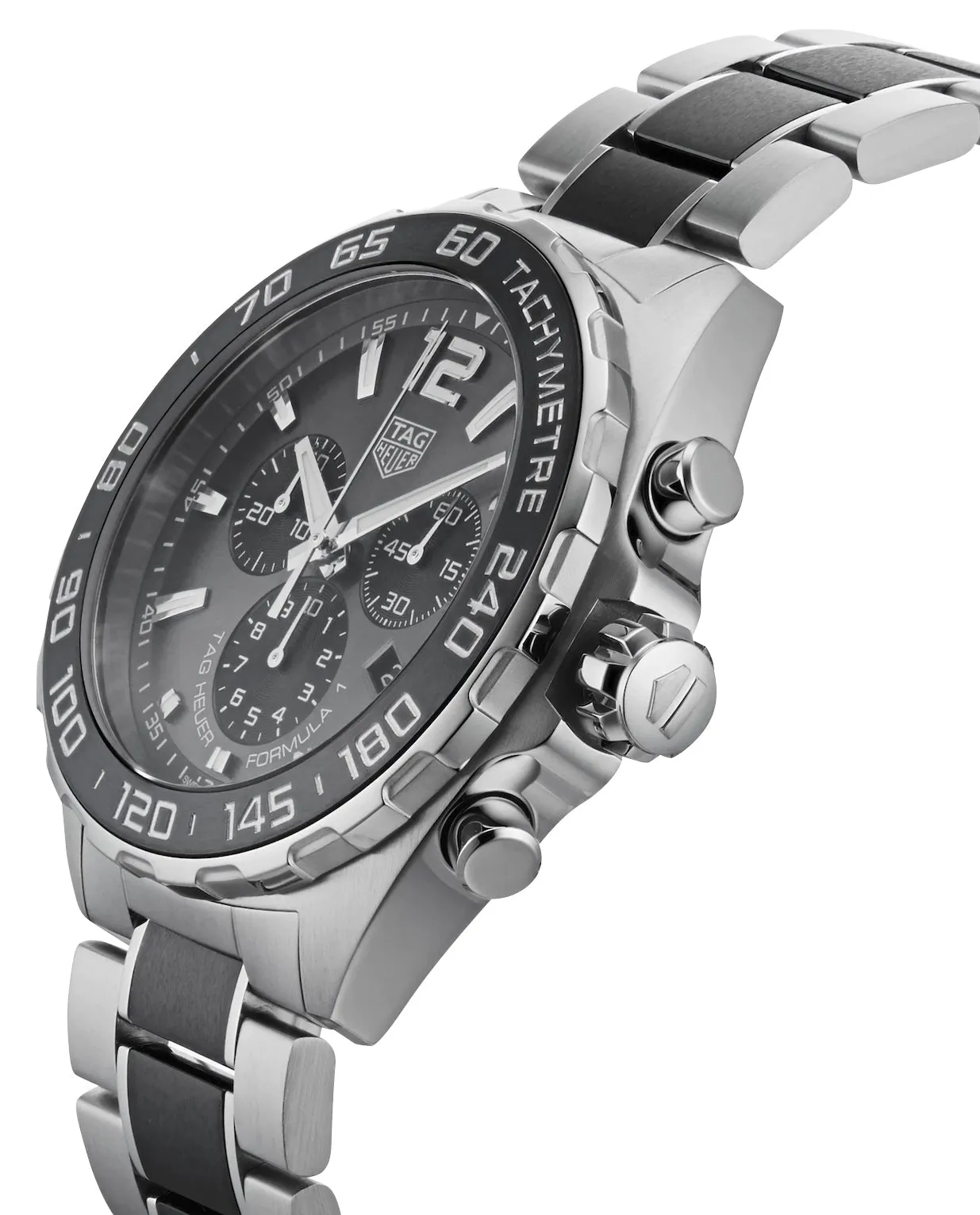 TAG Heuer Formula 1 Chronograph Stainless Steel & Ceramic Gray Dial Date Divers Quartz Mens Watch CAZ1011.BA0843