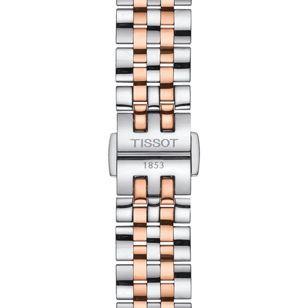 Tissot Le Locle Automatic Lady 29mm Silver Dial Special Edition Rose Gold PVD Steel Diamond Watch T0062072203600