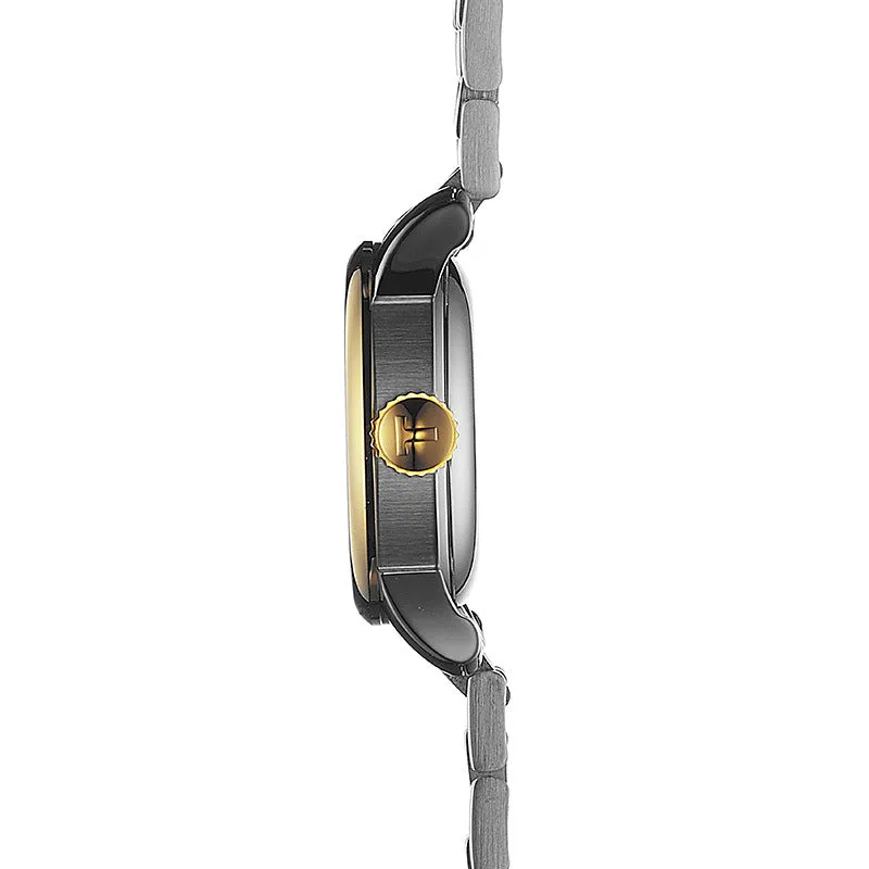 Tissot Le Locle Automatic Small Lady 25.3mm Silver Dial Gold PVD Steel Watch T41218334