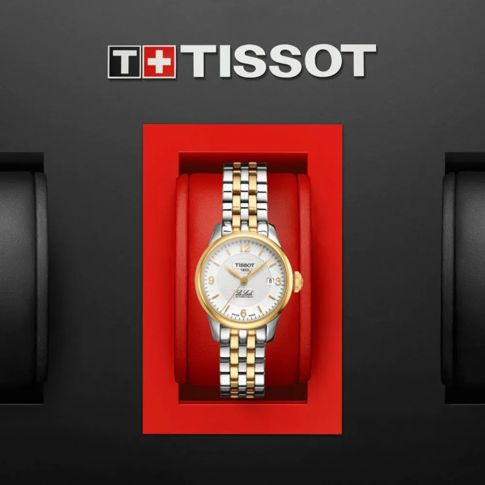 Tissot Le Locle Automatic Small Lady 25.3mm Silver Dial Gold PVD Steel Watch T41218334