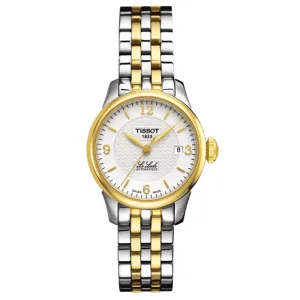 Tissot Le Locle Automatic Small Lady 25.3mm Silver Dial Gold PVD Steel Watch T41218334