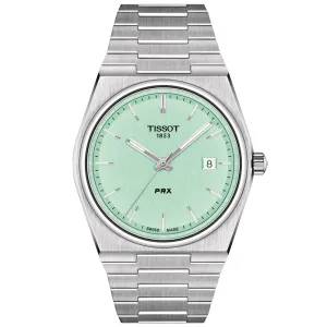 Tissot PRX 40mm Mint Green Dial Quartz Gents Watch T1374101109101
