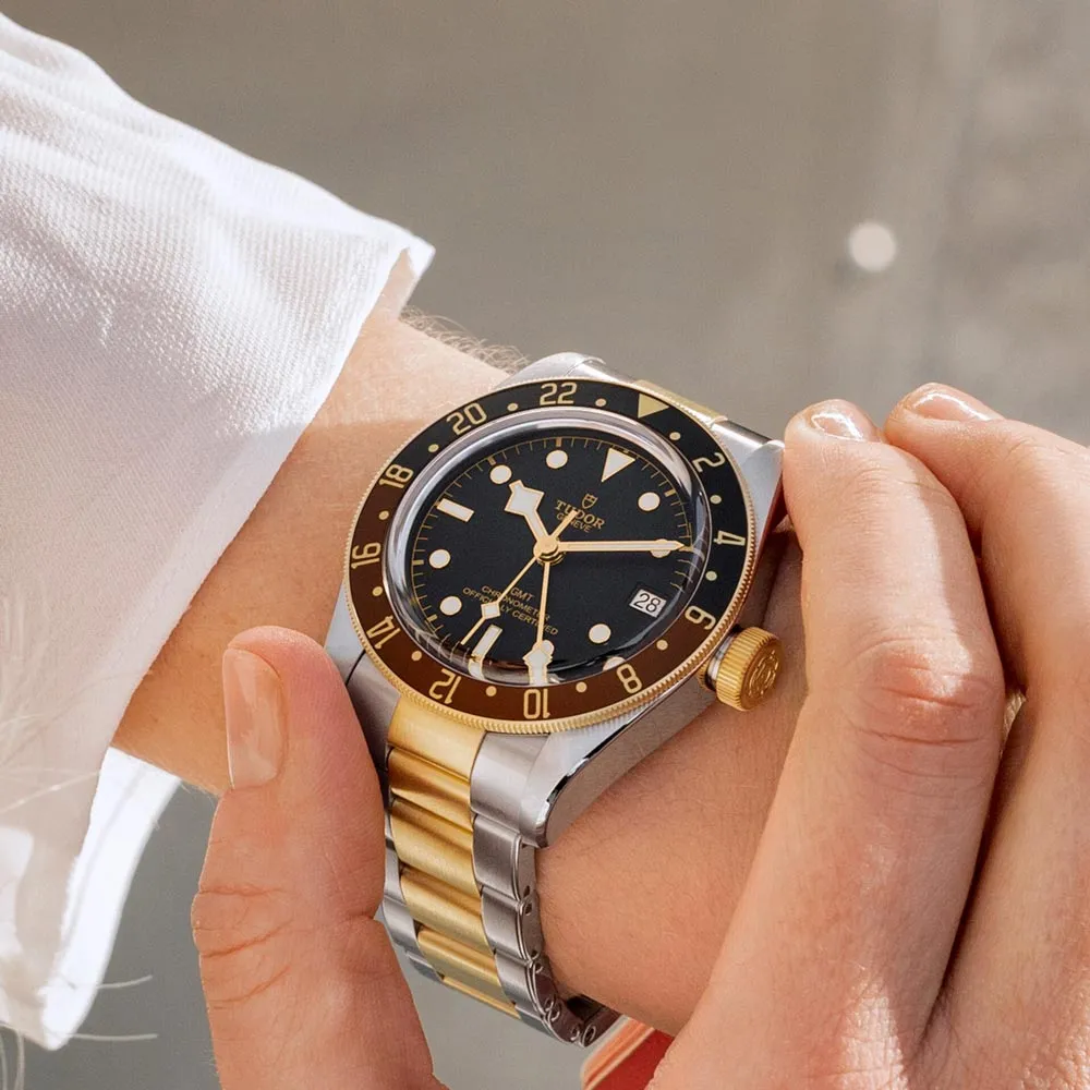 TUDOR Black Bay GMT S&G 41mm Black Dial Steel & Gold Gents Watch M79833MN-0001