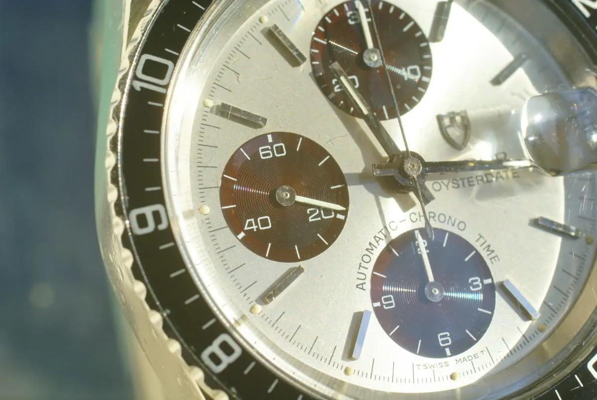 Tudor Chronograph Big Block 79170 with sub dial starting to turn chocolate