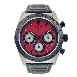 Tudor Fastrider Chrono Stainless Steel Red Dial 42mm Automatic Mens Watch 42010N