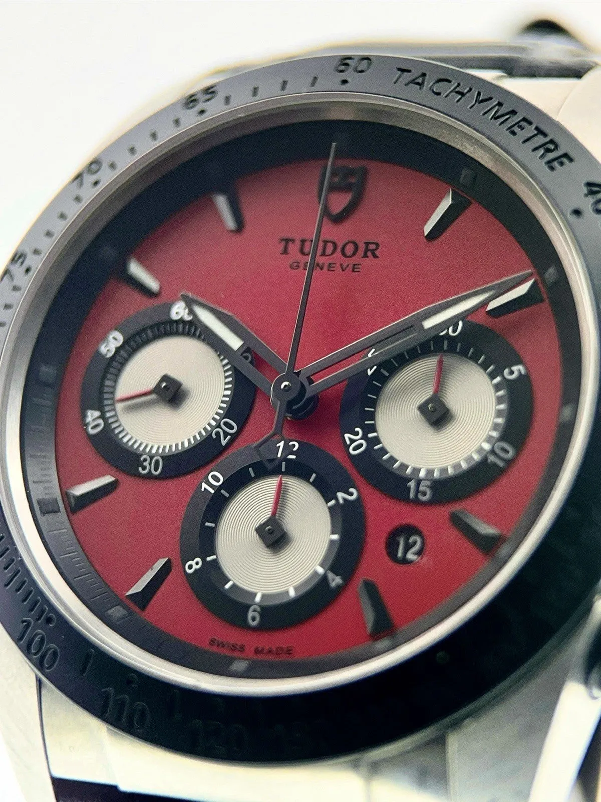 Tudor Fastrider Chrono Stainless Steel Red Dial 42mm Automatic Mens Watch 42010N
