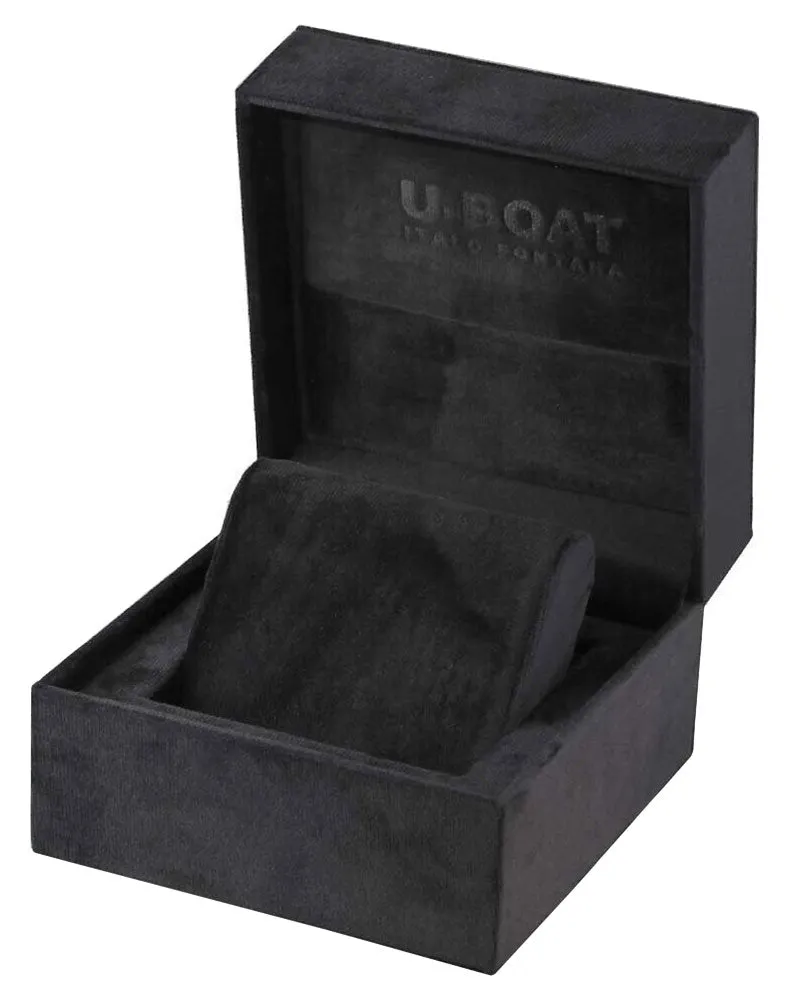 U-Boat Darkmoon Stainless Steel Black Dial Black Rubber Strap Quartz Mens Watch 9018