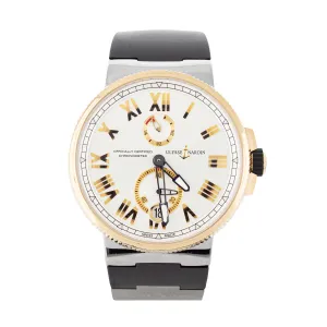 Ulysse Nardin Marine Chronometer Rose Gold Silver Dial 45mm 1185-122-41