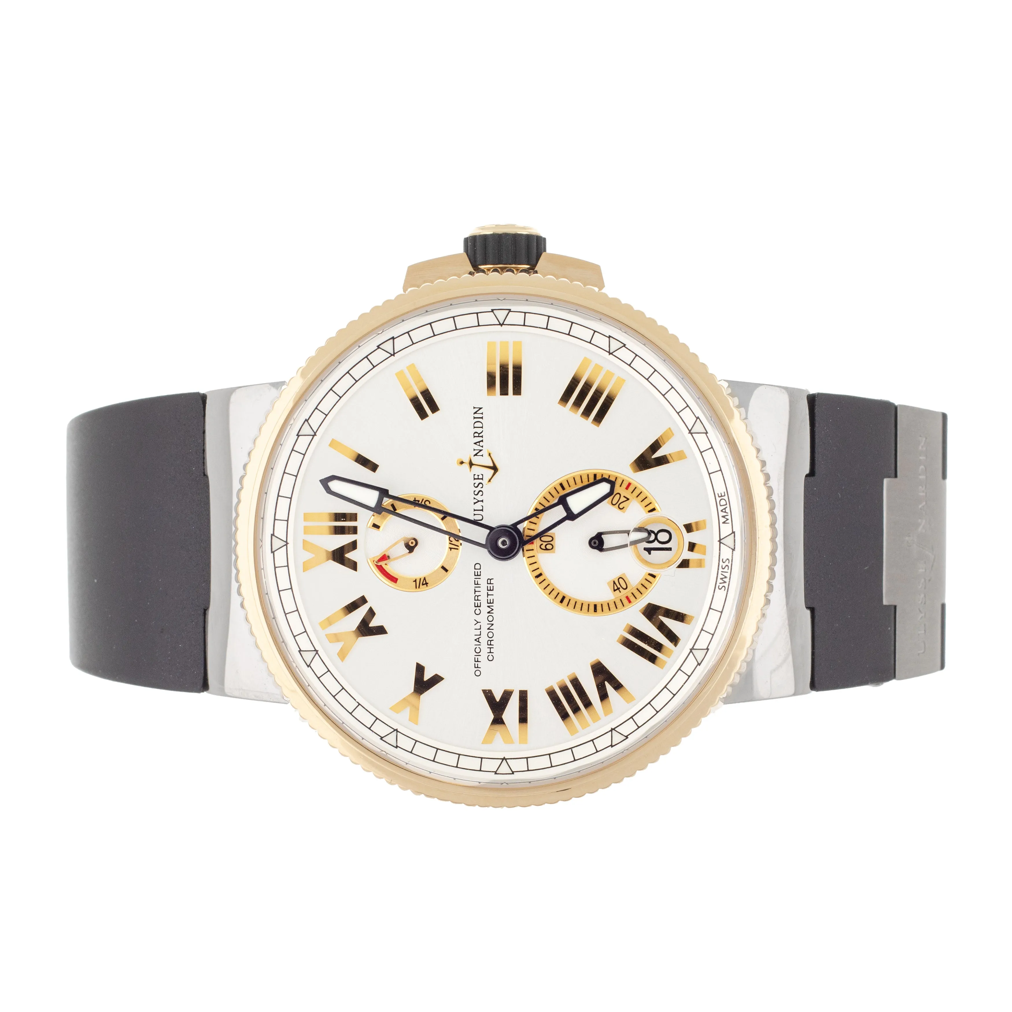 Ulysse Nardin Marine Chronometer Rose Gold Silver Dial 45mm 1185-122-41