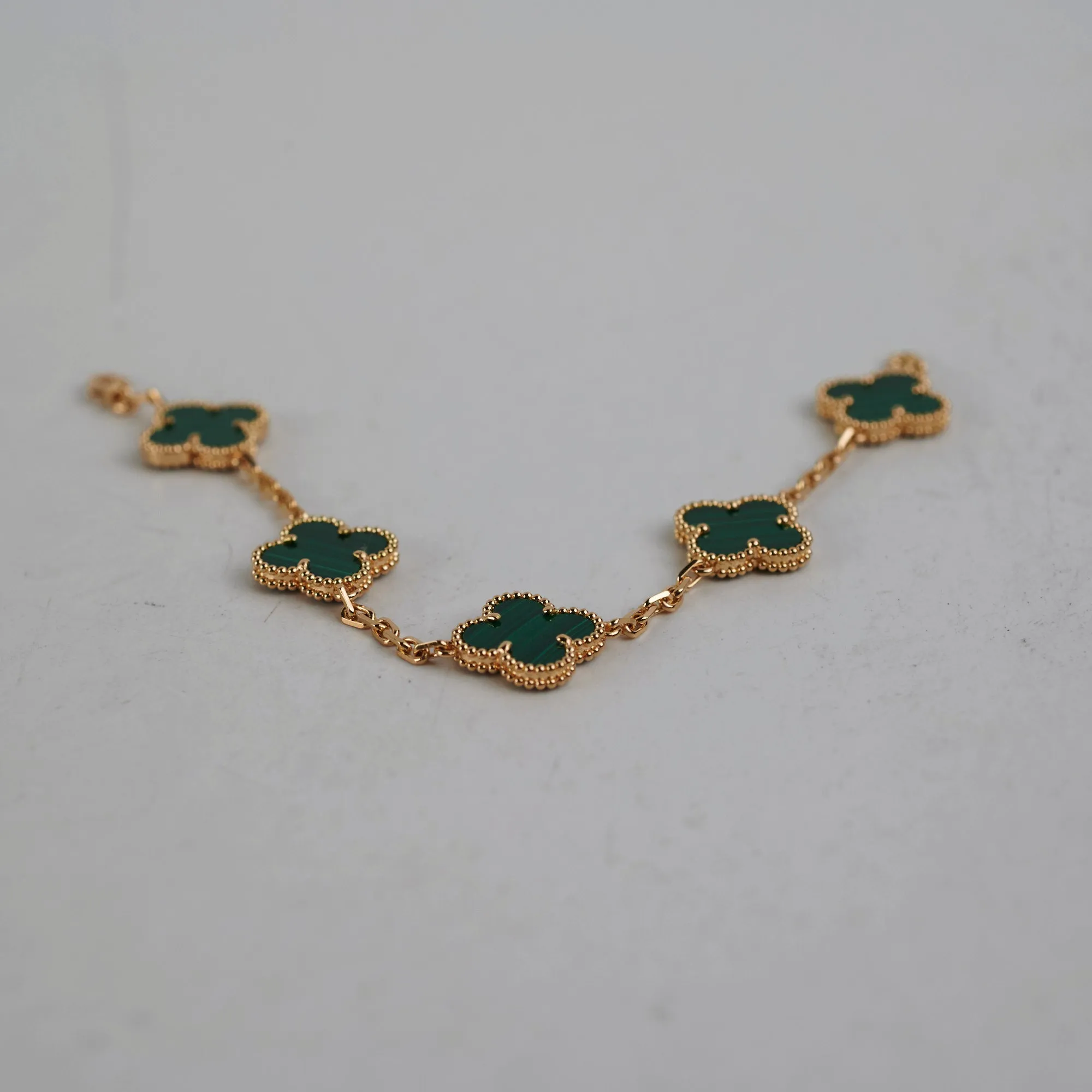 Van Cleef & Arpels VCA 5 Motifs Alhambra Bracelet Malachite 2020