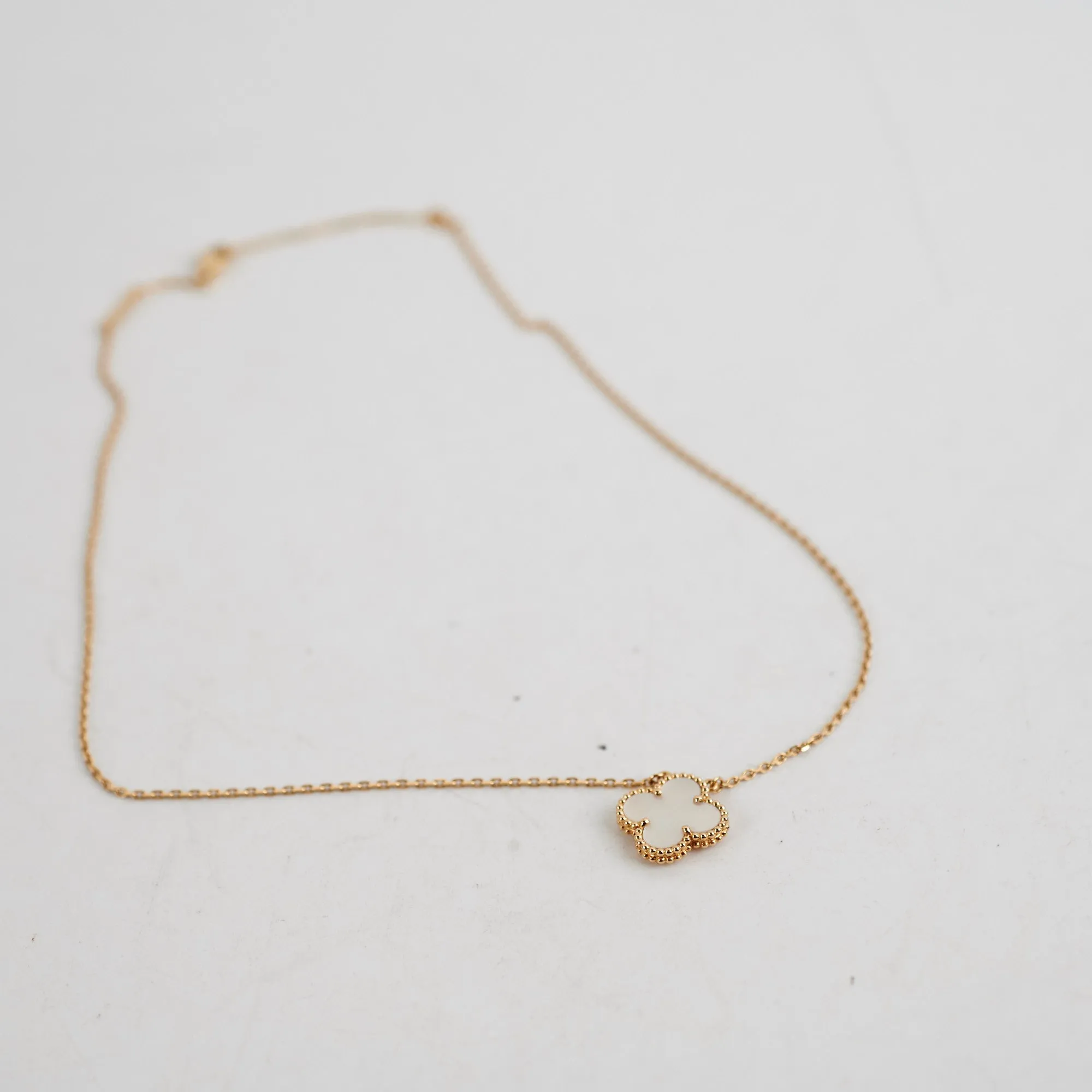 Van Cleef & Arpels VCA Vintage Alhambra Mother of Pearl MOP Necklace