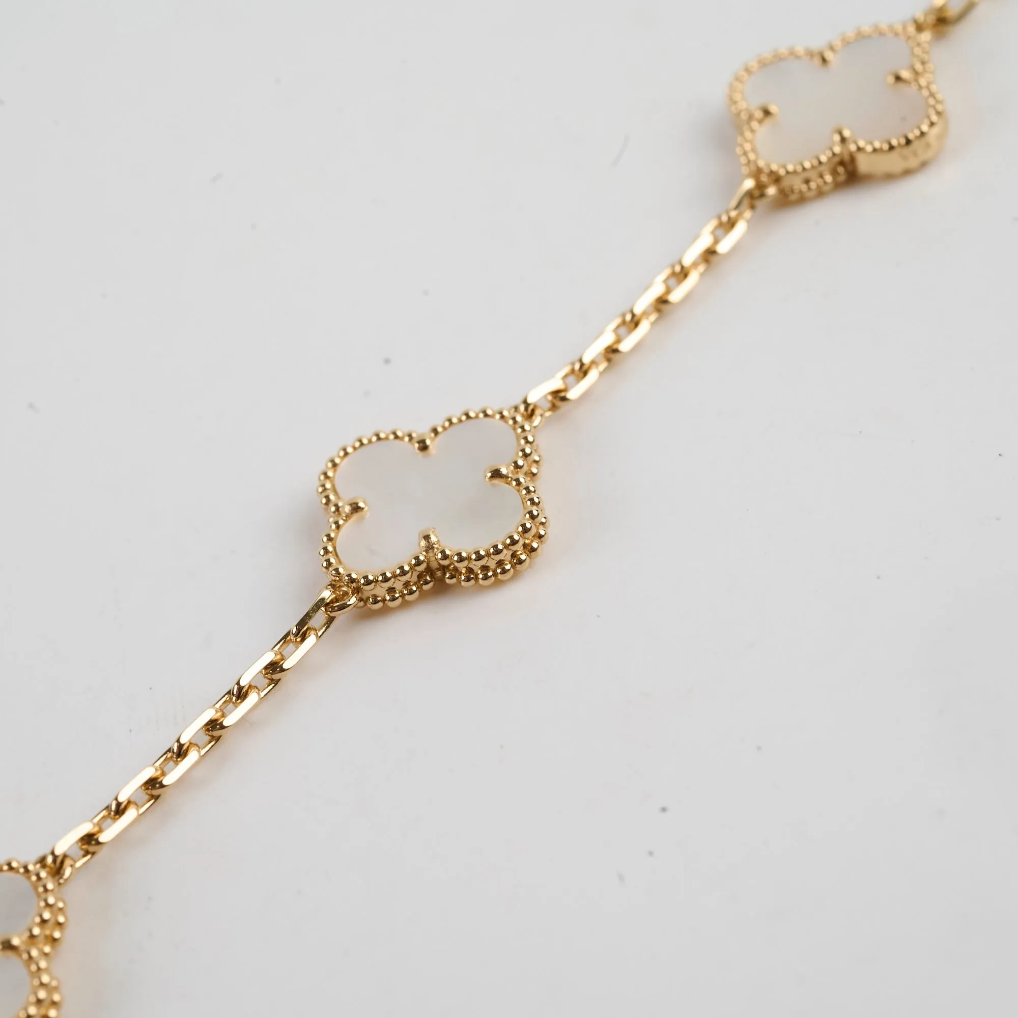 Van Cleef & Arpels Vintage Alhambra 5 Motif MOP Mother of Pearl Bracelet