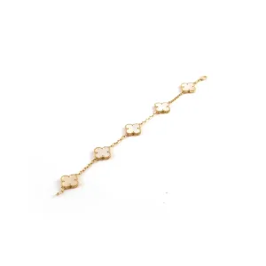 Van Cleef & Arpels Vintage Alhambra 5 Motif MOP Mother of Pearl Bracelet