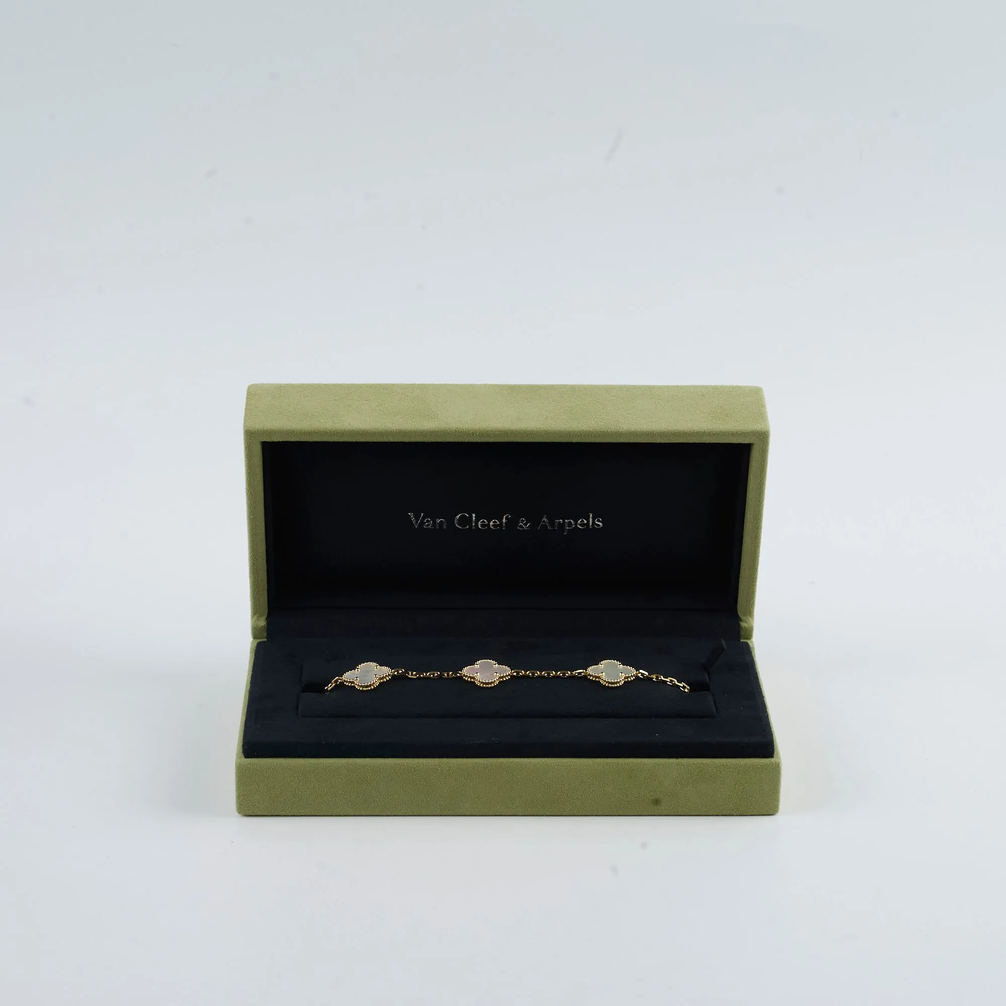 Van Cleef & Arpels Vintage Alhambra 5 Motif MOP Mother of Pearl Bracelet