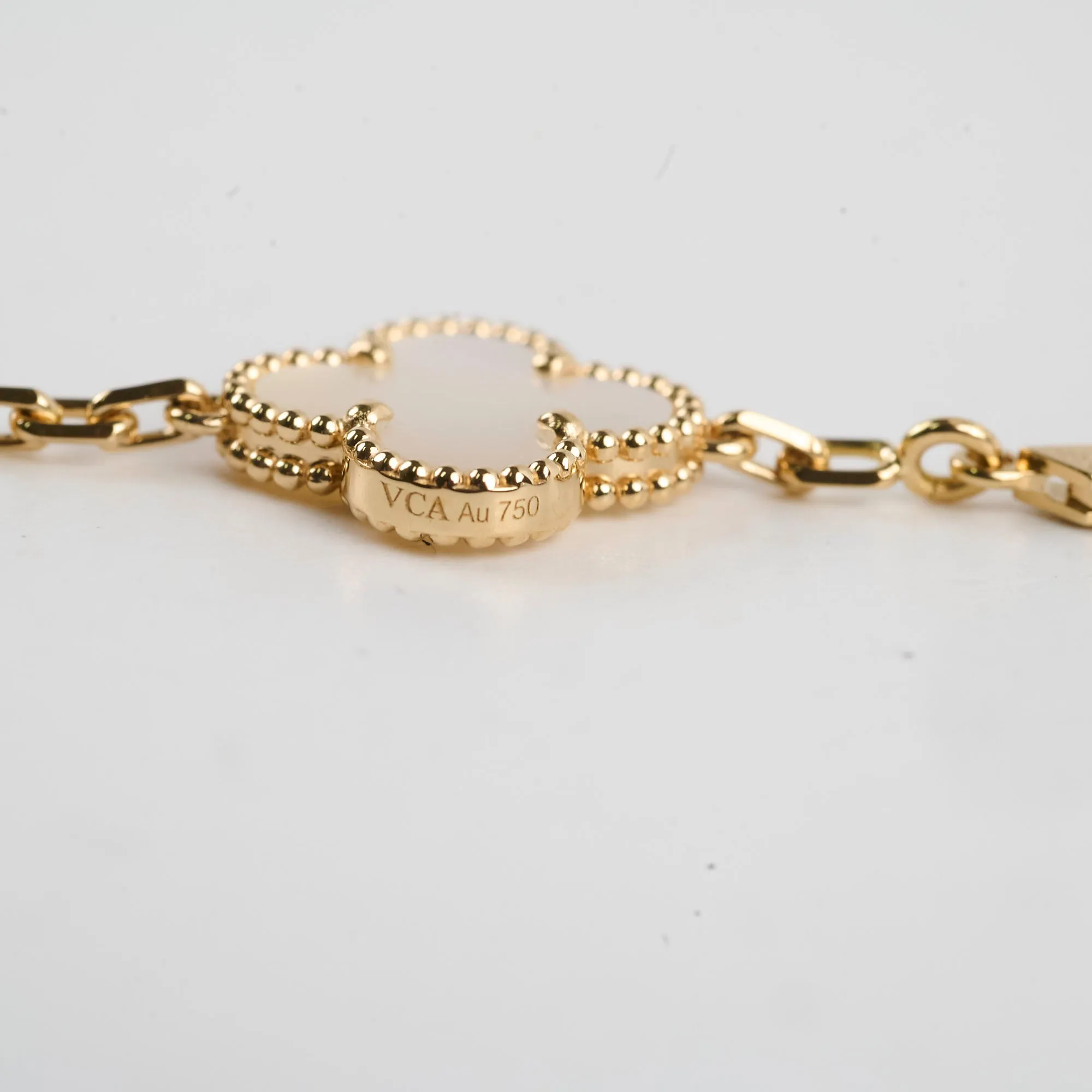 Van Cleef & Arpels Vintage Alhambra 5 Motif MOP Mother of Pearl Bracelet