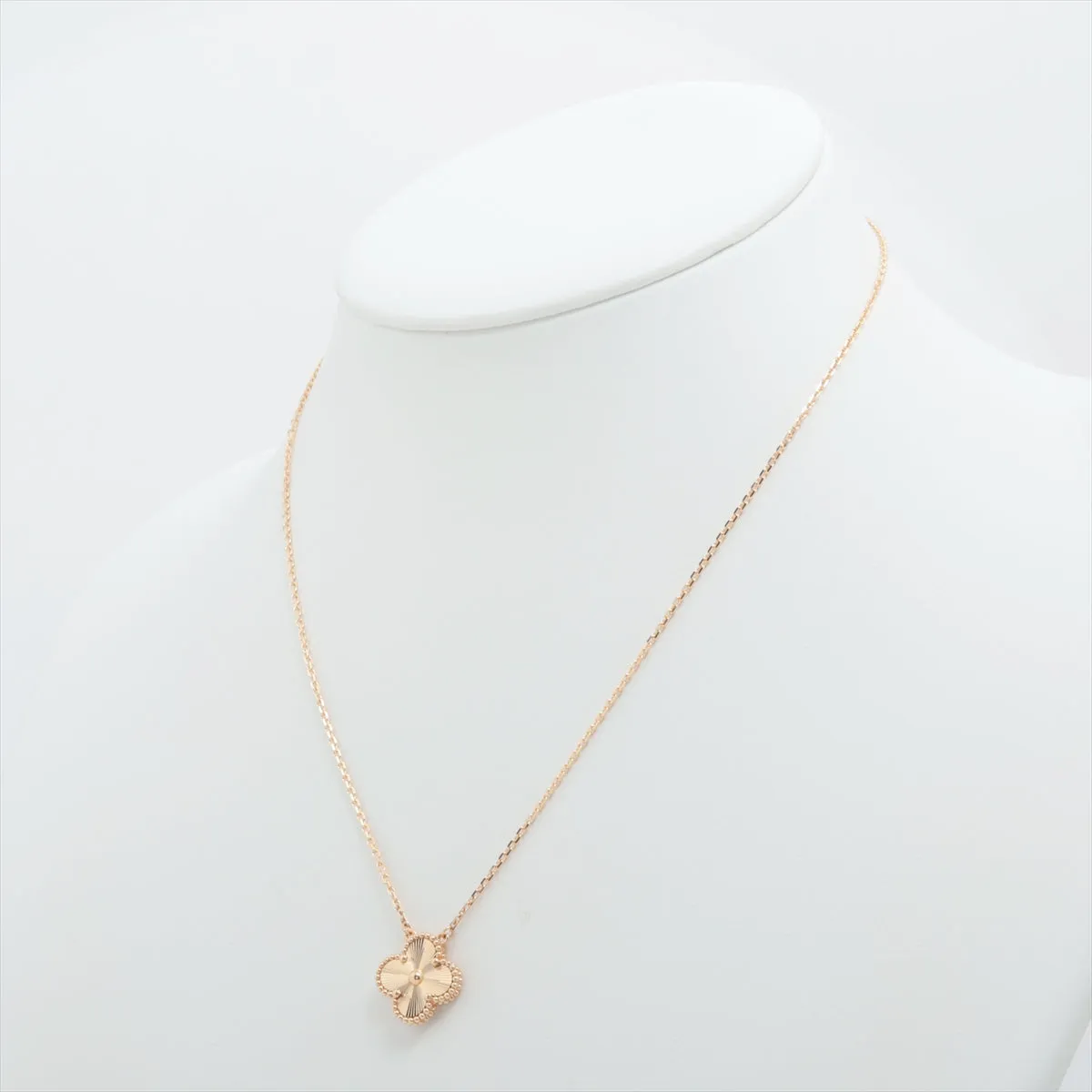 Van Cleef & Arpels Vintage Alhambra Guilloche Necklace Yellow Gold 2023